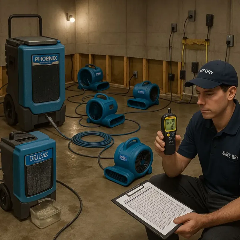 Structural Drying and Dehumidification process in Eureka Springs, AR